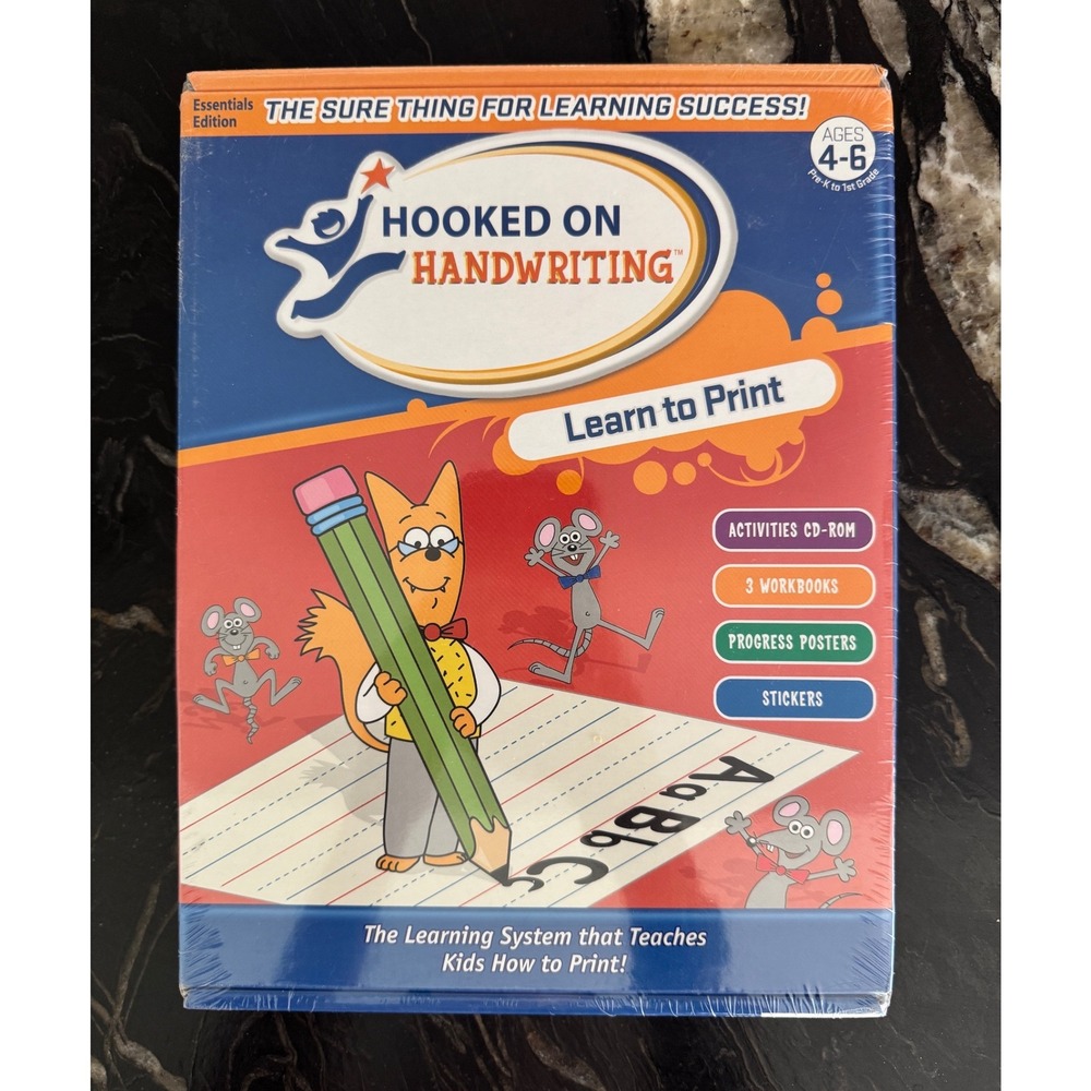 Hooked on Handwriting Learn to Print Essentials Edition Ages 4-6 New Sealed‎